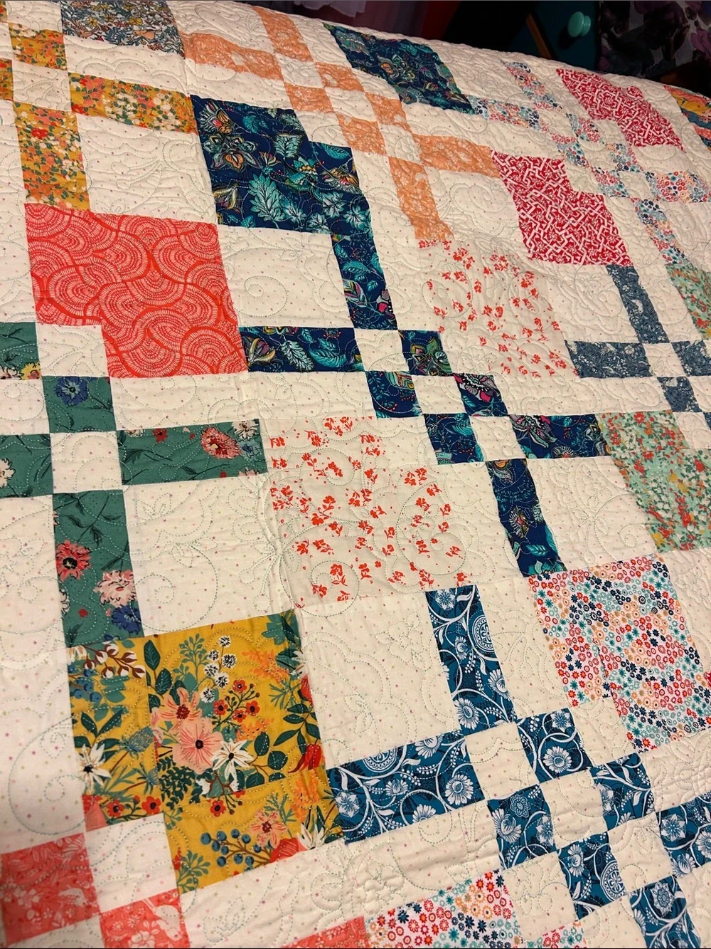 ONE OF A KIND - HANDCRAFTED  Multicolor w/braided borders